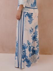 Raishma Blue Myra Trousers Are Wide Leg Tailored Ankle Length - Image 2 of 5