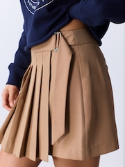 Neutral Pleated Mini Tennis Skirt - Image 4 of 8