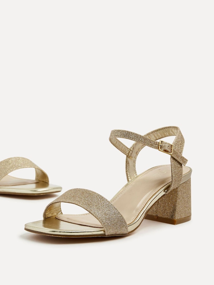 Linzi Gold Darcie Low Chunky Block Heeled Sandals - Image 5 of 5