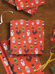 Hallmark 3 x 4m Red Lego Christmas Wrapping Paper - Image 1 of 4