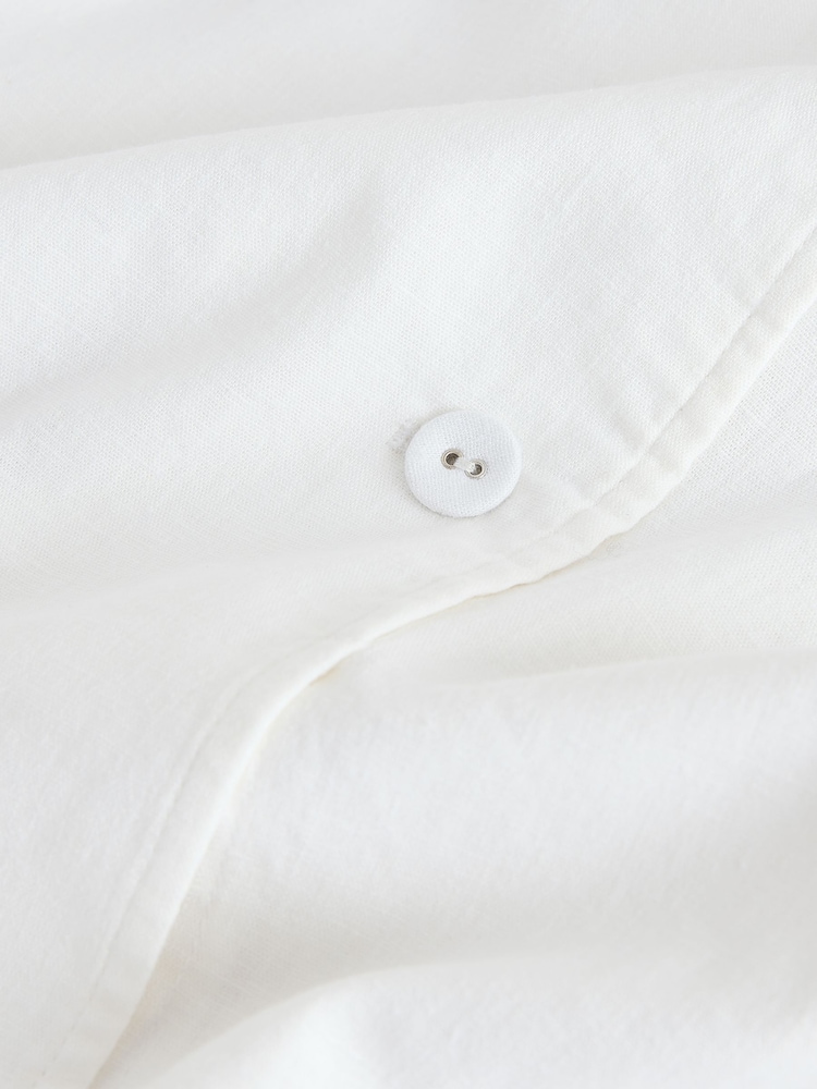 White Linen Rich Wrap Button Midi Skirt - Image 2 of 3