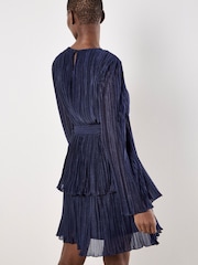 Apricot Blue Plisse Layer Dress - Image 3 of 5