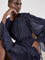 Apricot Blue Plisse Layer Dress - Image 5 of 5