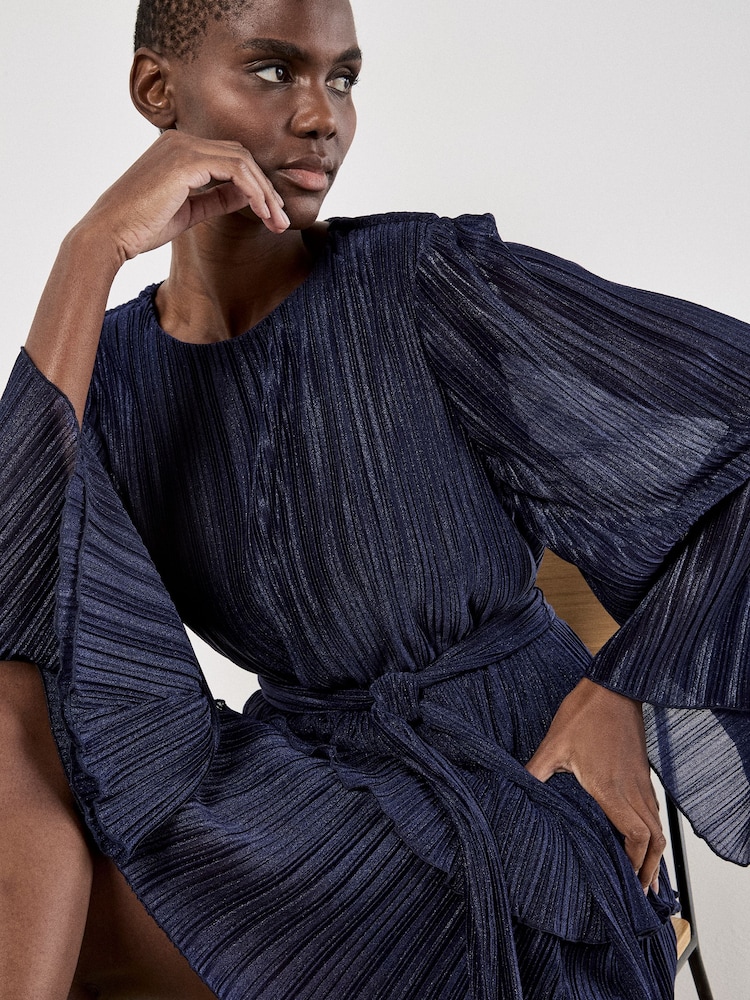 Apricot Blue Plisse Layer Dress - Image 5 of 5 Apricot Blue Plisse Layer Dress - Image 5 of 5