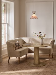 Relaxed Chenille Light Natural Ashford Corner Bench and Table Set - Image 1 of 14