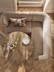 Relaxed Chenille Light Natural Ashford Corner Bench and Table Set - Image 10 of 14