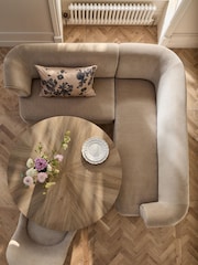 Relaxed Chenille Light Natural Ashford Corner Bench and Table Set - Image 11 of 14