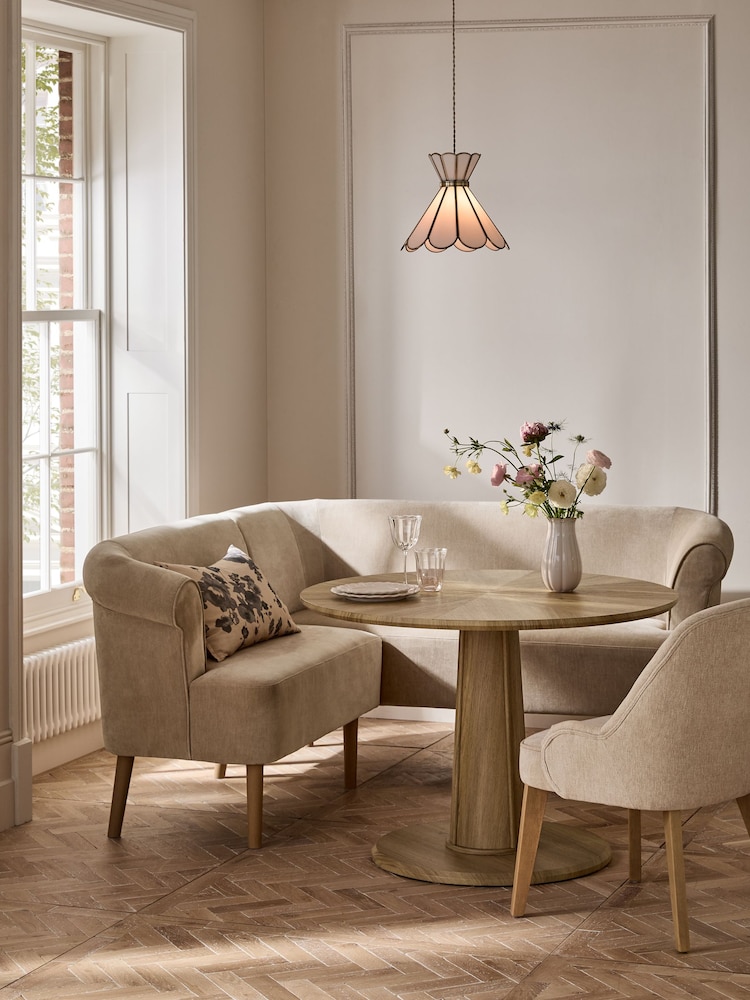 Relaxed Chenille Light Natural Ashford Corner Bench and Table Set - Image 2 of 14 Relaxed Chenille Light Natural Ashford Corner Bench and Table Set - Image 2 of 14