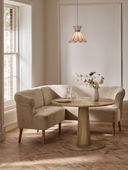 Relaxed Chenille Light Natural Ashford Corner Bench and Table Set - Image 4 of 14