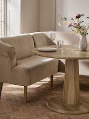 Relaxed Chenille Light Natural Ashford Corner Bench and Table Set - Image 8 of 14