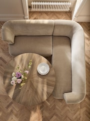 Relaxed Chenille Light Natural Ashford Corner Bench and Table Set - Image 9 of 14