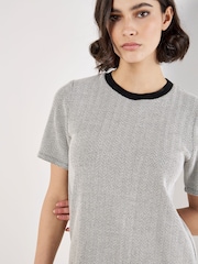 Apricot Black Chevron Contrast T-Shirt Dress - Image 3 of 4