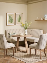 Country Chenille Stripe Ochre Yellow Wolton Corner Bench and Table Set - Image 1 of 9