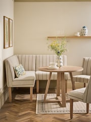 Country Chenille Stripe Ochre Yellow Wolton Corner Bench and Table Set - Image 2 of 9