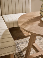 Country Chenille Stripe Ochre Yellow Wolton Corner Bench and Table Set - Image 5 of 9