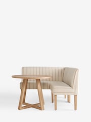 Country Chenille Stripe Ochre Yellow Wolton Corner Bench and Table Set - Image 7 of 9