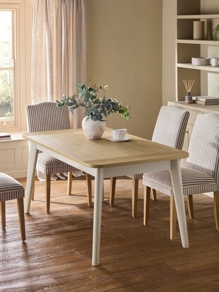 Cream Ledbury 6 to 8 Seater Extending Dining Table - Image 1 of 9 Cream Ledbury 6 to 8 Seater Extending Dining Table - Image 1 of 9