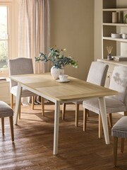 Cream Ledbury 6 to 8 Seater Extending Dining Table - Image 2 of 9