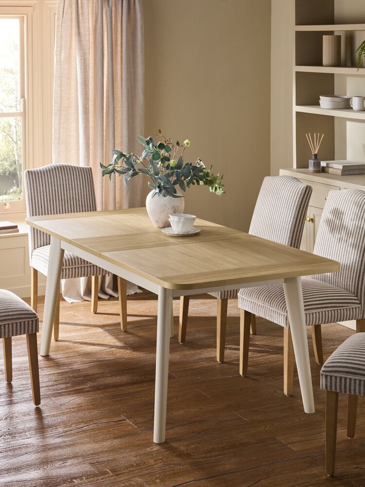 Cream Ledbury 6 to 8 Seater Extending Dining Table - Image 2 of 9 Cream Ledbury 6 to 8 Seater Extending Dining Table - Image 2 of 9