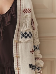 Laura Ashley Ecru Homespun Anchor Cardigan - Image 4 of 7