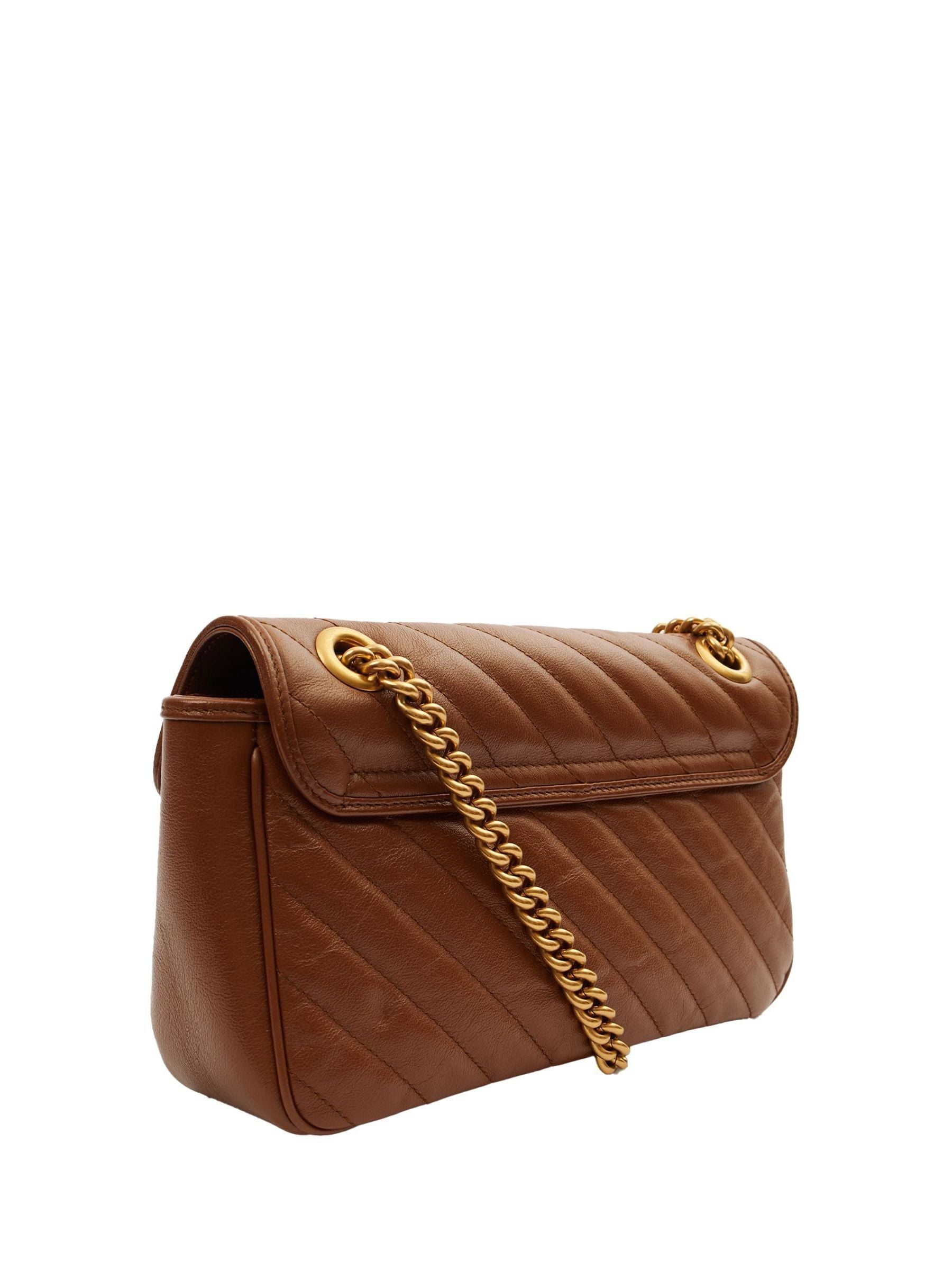 Buy The Handbag Clinic Brown Gucci Marmont Shoulder Flap Bag