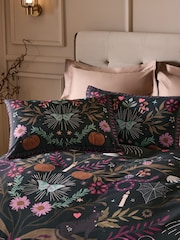 Black Whimsical Pumpkin Halloween Duvet Cover and Pillowcase Set - Image 2 of 4