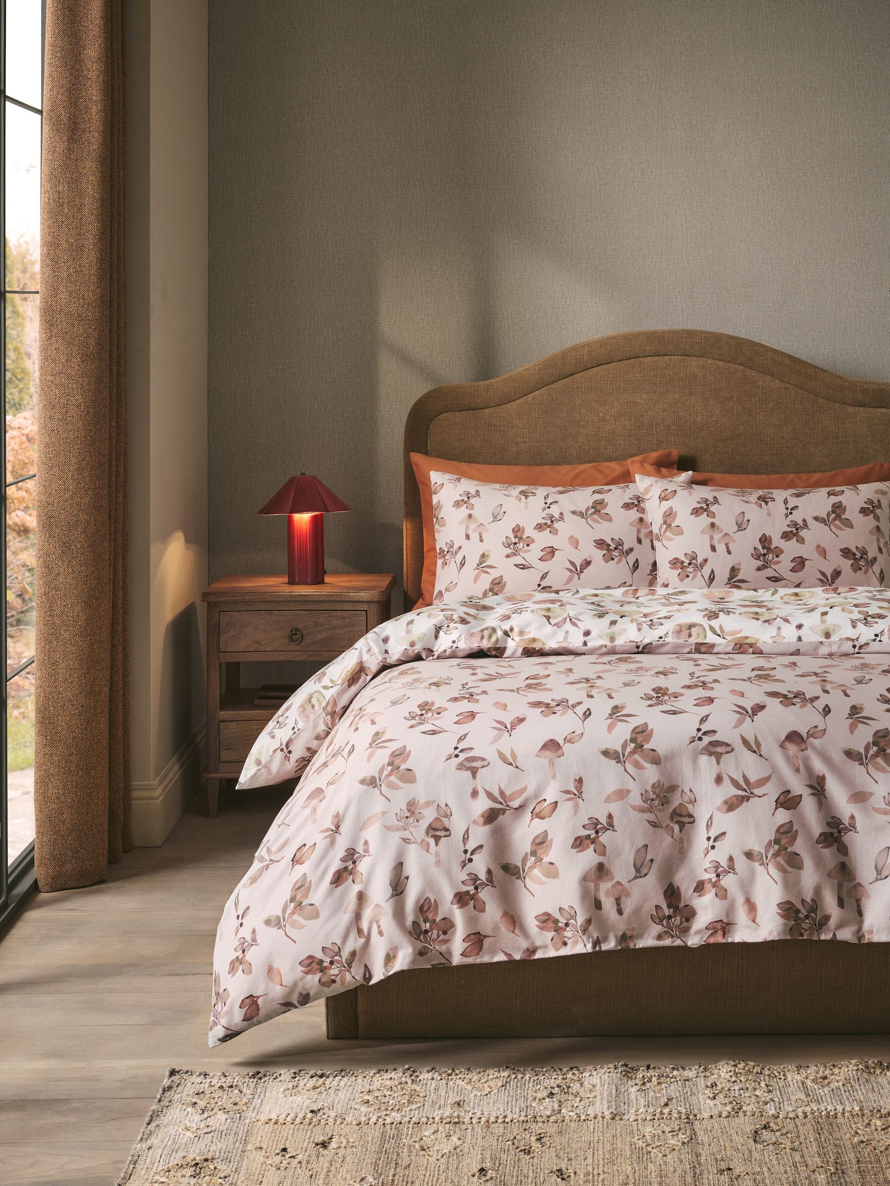 Buy Natural Autumn Pumpkin Reversible 100% Cotton Bed Set from the