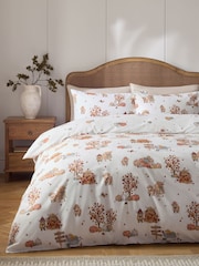 2 Pack Natural/Green Autumn Pumpkin Hamish Duvet Cover and Pillowcase Set - Image 1 of 12