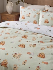 2 Pack Natural/Green Autumn Pumpkin Hamish Duvet Cover and Pillowcase Set - Image 11 of 12
