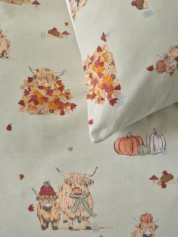 2 Pack Natural/Green Autumn Pumpkin Hamish Duvet Cover and Pillowcase Set - Image 12 of 12 2 Pack Natural/Green Autumn Pumpkin Hamish Duvet Cover and Pillowcase Set - Image 12 of 12