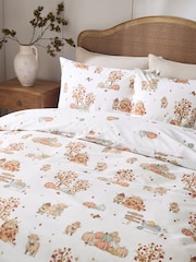 2 Pack Natural/Green Autumn Pumpkin Hamish Duvet Cover and Pillowcase Set - Image 2 of 12