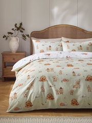 2 Pack Natural/Green Autumn Pumpkin Hamish Duvet Cover and Pillowcase Set - Image 4 of 12