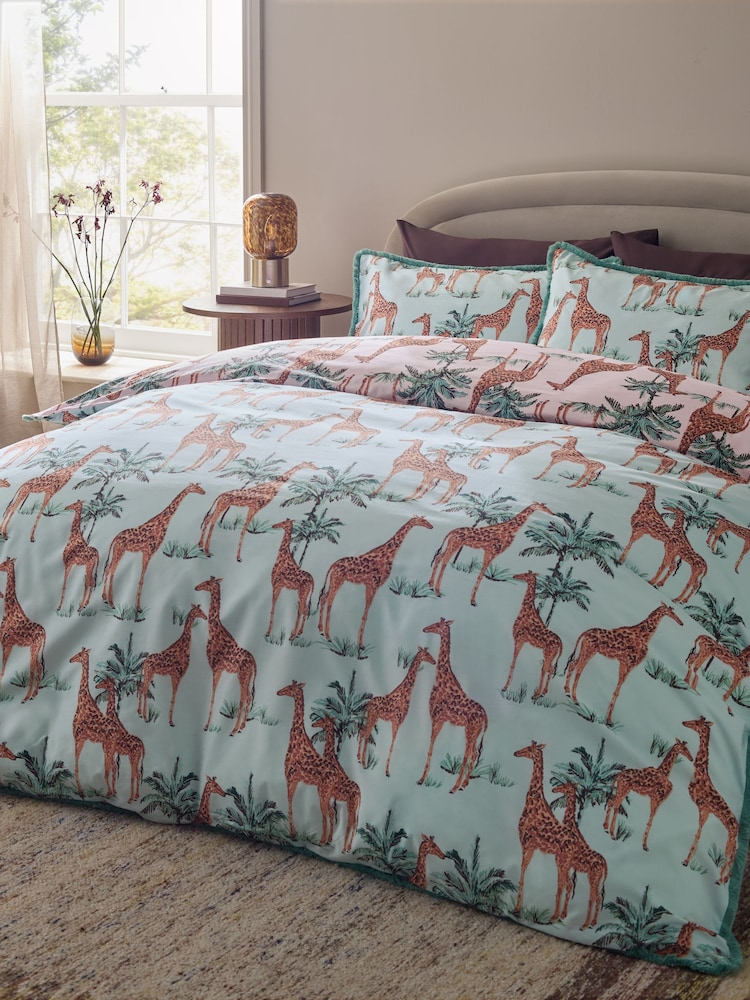 Giraffe Reversible Duvet Cover and Pillowcase Set - תמונה 2 מתוך 7