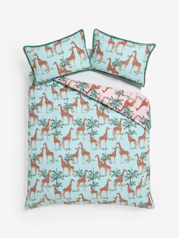 Giraffe Reversible Duvet Cover and Pillowcase Set - תמונה 7 מתוך 7