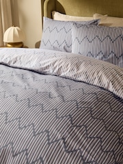Grey Stripe Chevron Reversible Bed Set - Image 3 of 6