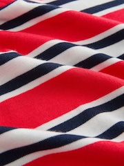 أحمر مقلم - توب بولو محبوك بملمس ناعم وغني بالقطن - صورة 7 من 7