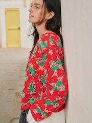 Cereja vermelha - Cotton Rich Crochet Long Sleeve Off The Shoulder Jumper - Imagem 5 de 9