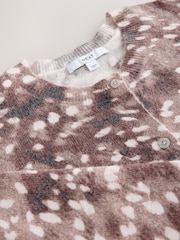 Animal Print Long Sleeve Crew Neck Cardigan - Image 6 of 7