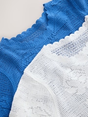 White/Cobalt Blue Floral Crochet Short Sleeve Crew Neck T-Shirts 2 Pack - Image 10 of 10