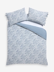 Blue Floral Jacquard Textured Duvet Cover and Pillowcase Set - Image 5 of 5