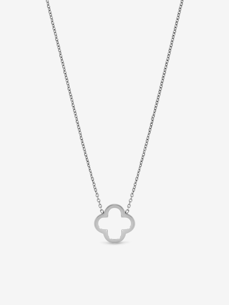 Jon Richard Silver Plated Waterproof Clover Necklace - Image 2 of 2 Jon Richard Silver Plated Waterproof Clover Necklace - Image 2 of 2