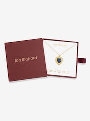 Jon Richard Real Gold Plated Pendant Navy- September 14Ct Real Gold Plated Heart Birthstone Pendant - Image 4 of 4