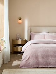 Pink Chenille Jacquard Duvet Cover and Pillowcase Set - Image 1 of 4