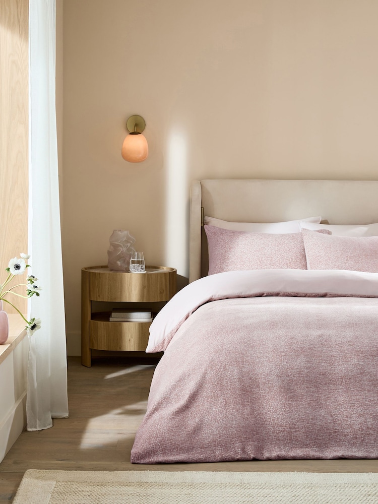 Pink Chenille Jacquard Duvet Cover and Pillowcase Set - Image 1 of 4 Pink Chenille Jacquard Duvet Cover and Pillowcase Set - Image 1 of 4