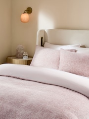 Pink Chenille Jacquard Duvet Cover and Pillowcase Set - Image 2 of 4