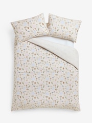 Natural Bedtime Icons Brushed Cotton Duvet Cover and Pillowcase Set - Image 4 of 6