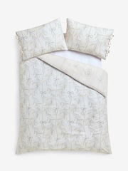 Natural Bow Foliage Brushed Cotton Duvet Cover and Pillowcase Set - Image 12 of 13