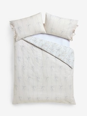 Natural Bow Foliage Brushed Cotton Duvet Cover and Pillowcase Set - Image 13 of 13