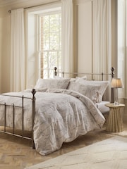 Natural Bow Foliage Brushed Cotton Duvet Cover and Pillowcase Set - Image 3 of 13