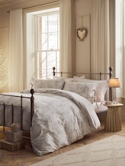 Natural Bow Foliage Brushed Cotton Duvet Cover and Pillowcase Set - Image 5 of 13